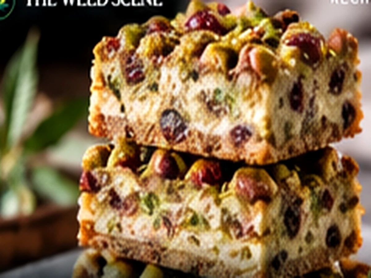 Stacked pistachio crunch dessert bars