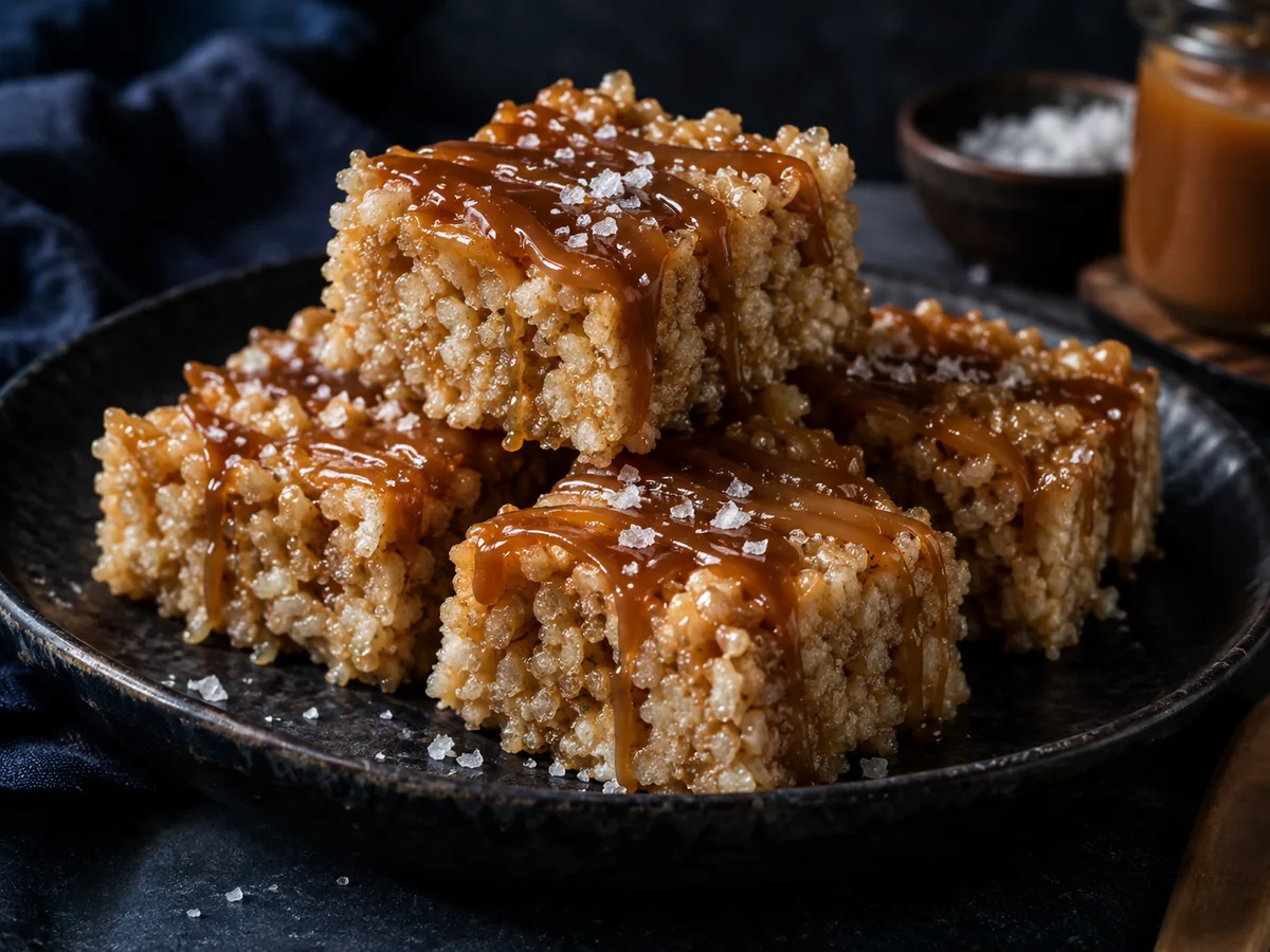 Salted Caramel Cannabis Crispy Rice Treats cannabis-infused recipe