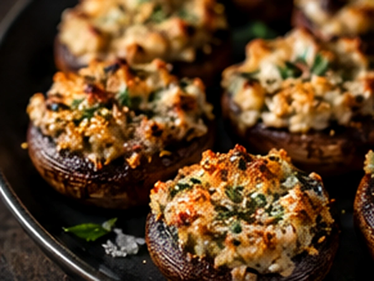 Garlic Parmesan Cannabis Stuffed Mushrooms