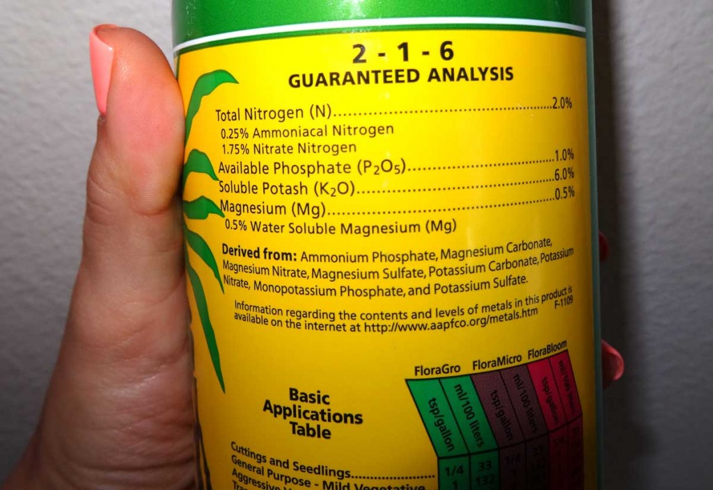 npk ratio cannabis nutrient label